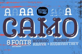 Camo: A Layered Display Font for Bold Maker Brands